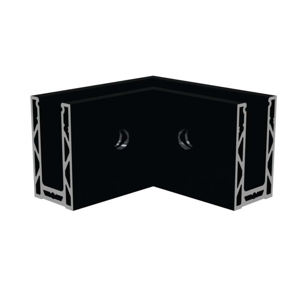 Internal Corner for Adjustable Aluminium Side Fix (PPC Black)