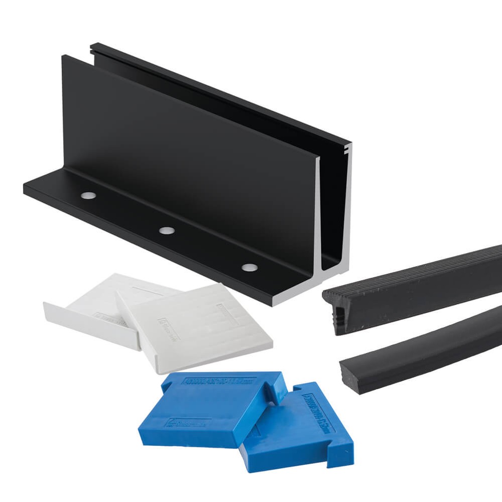 Pro-F Kit 5.0m to Suit 21.52mm Glass - Base Fix - Powder Coated Black