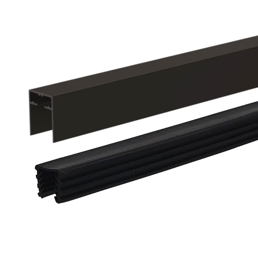 Black 707 Rectangular Top Rail For 10mm Metre Rate - Aluminium