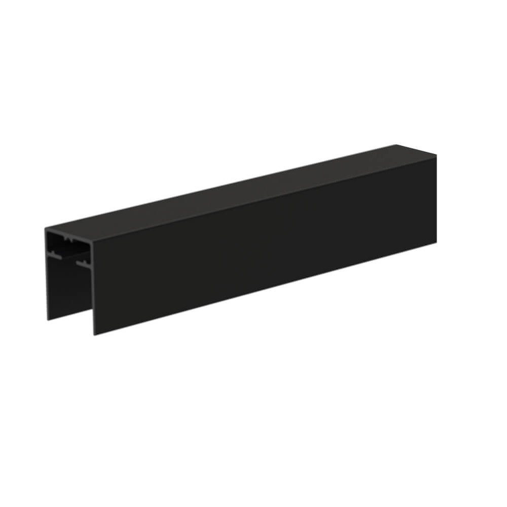 Aluminium 26.4x34mm U Channel 24 x 24mm PPC Black RAL 9005 - 2.5m Long