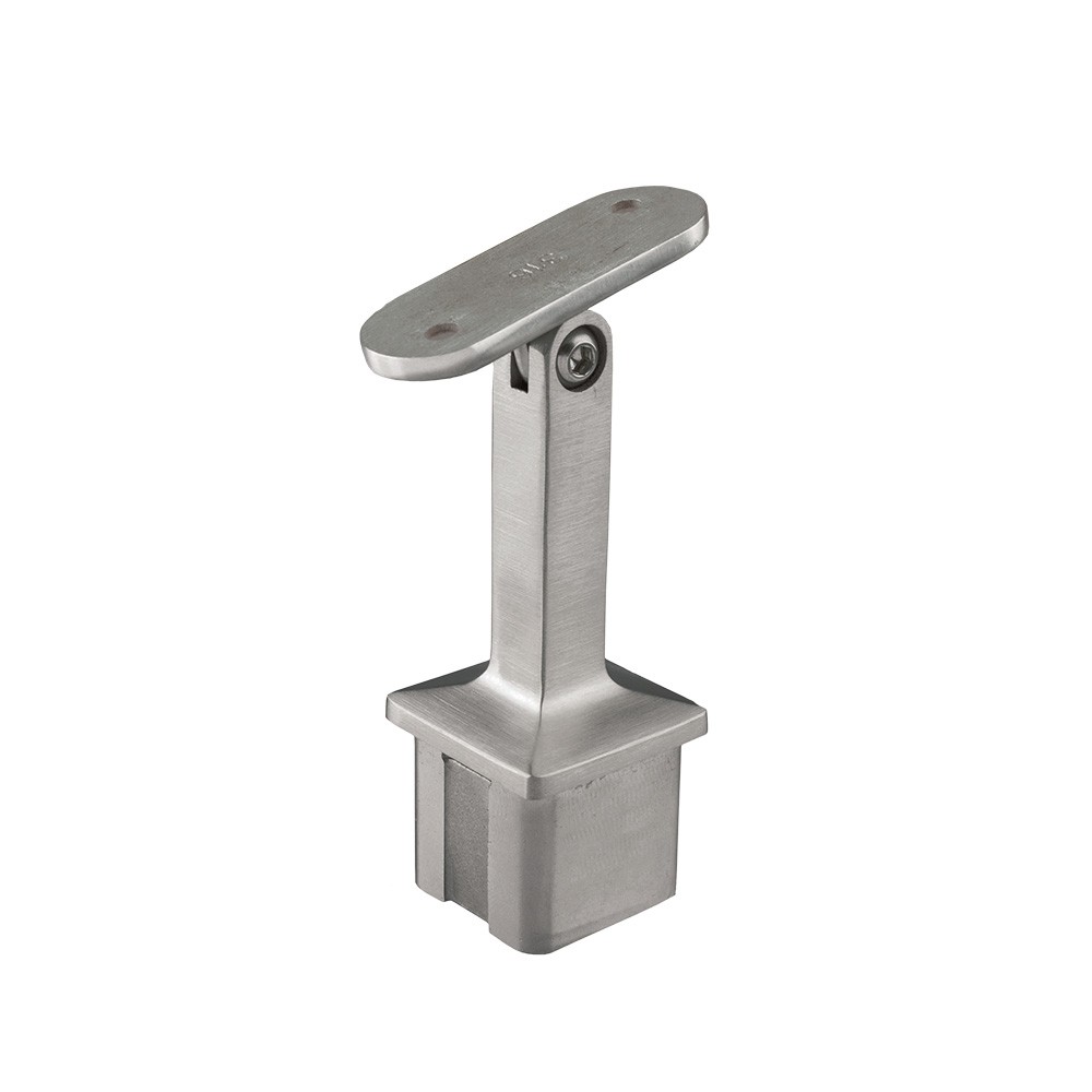Adjustable Handrail Support - Square 40 x 40mm Box Flat Top 316 Stainless