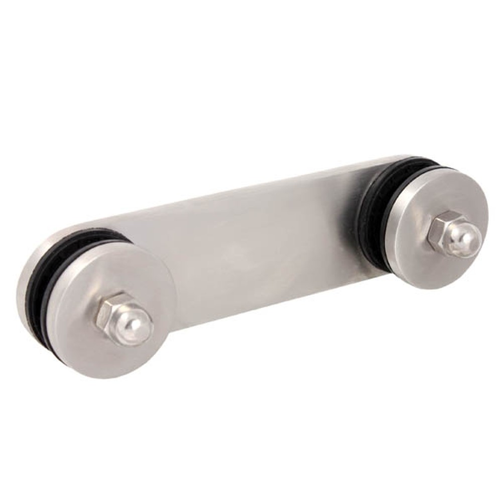 Weld On Double Glass Clamp - 180x40x6mm Stainless 316 C/W Bolt & Domed Nut