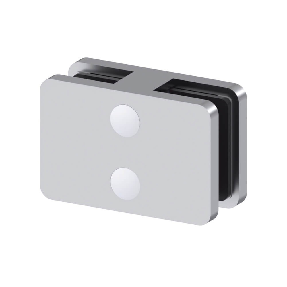 180 Degree Small Square Glass Clamp Stainless 316 For 6mm Glass