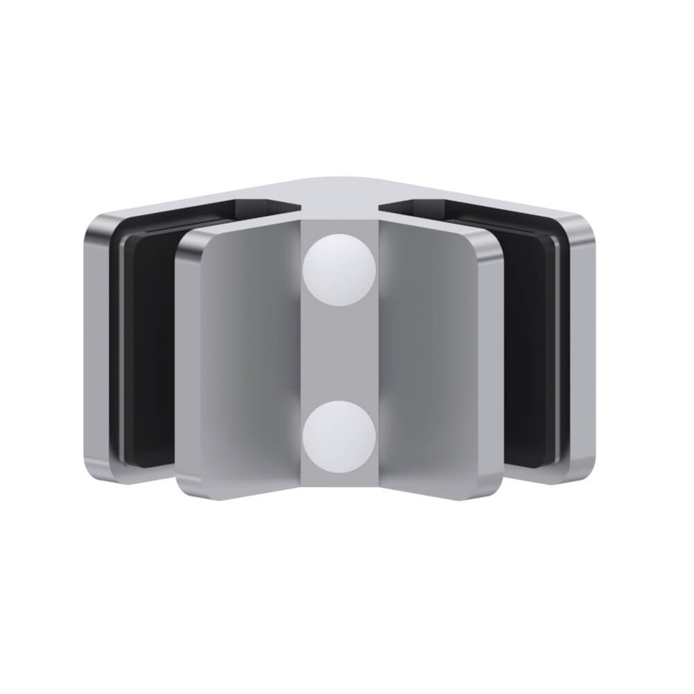 90 Degree Small Square Glass Clamp Stainless 316 Satin Finish