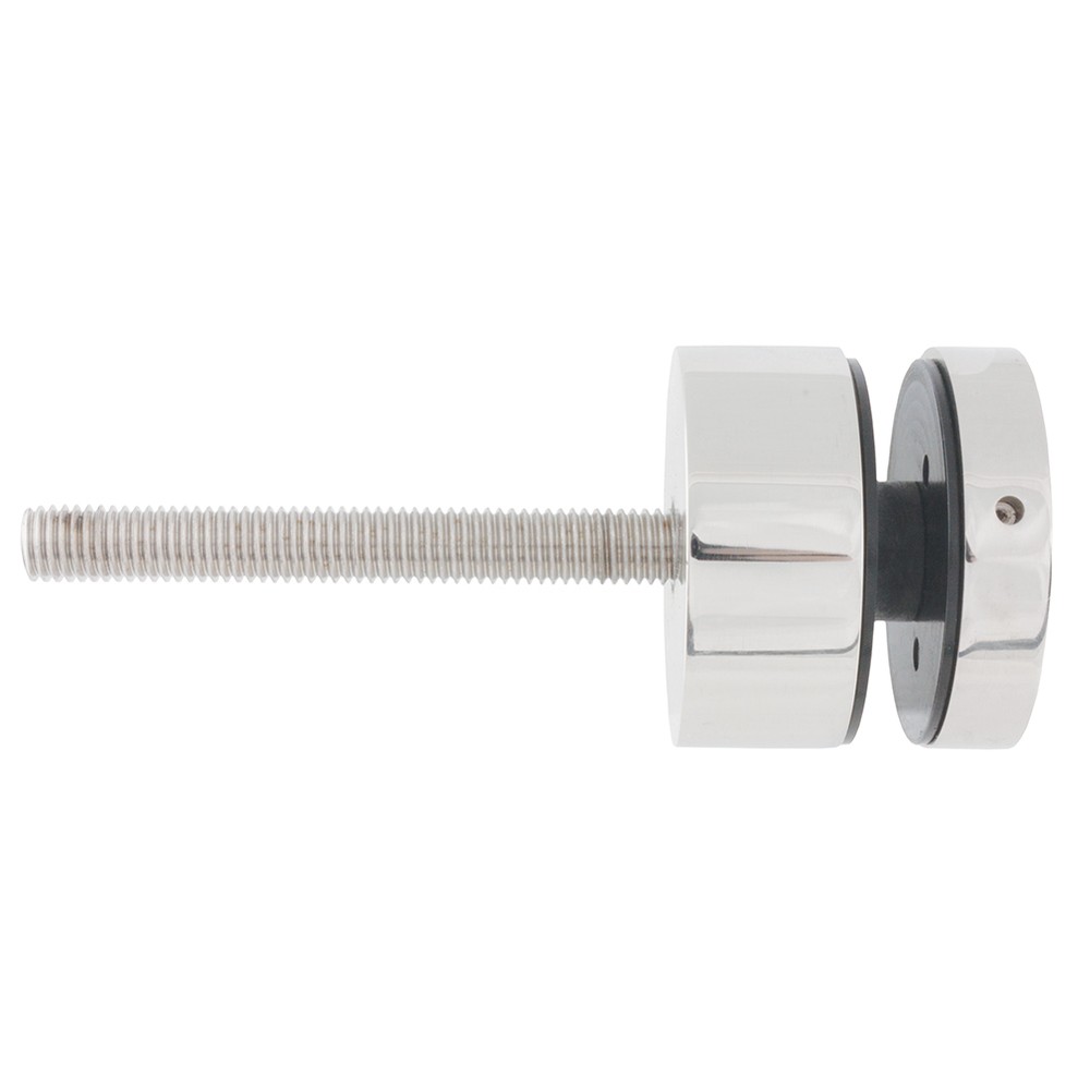 Glass Connector - O/D 50mm x 50mm Dia. With M10 threads Grade 316 Mirror