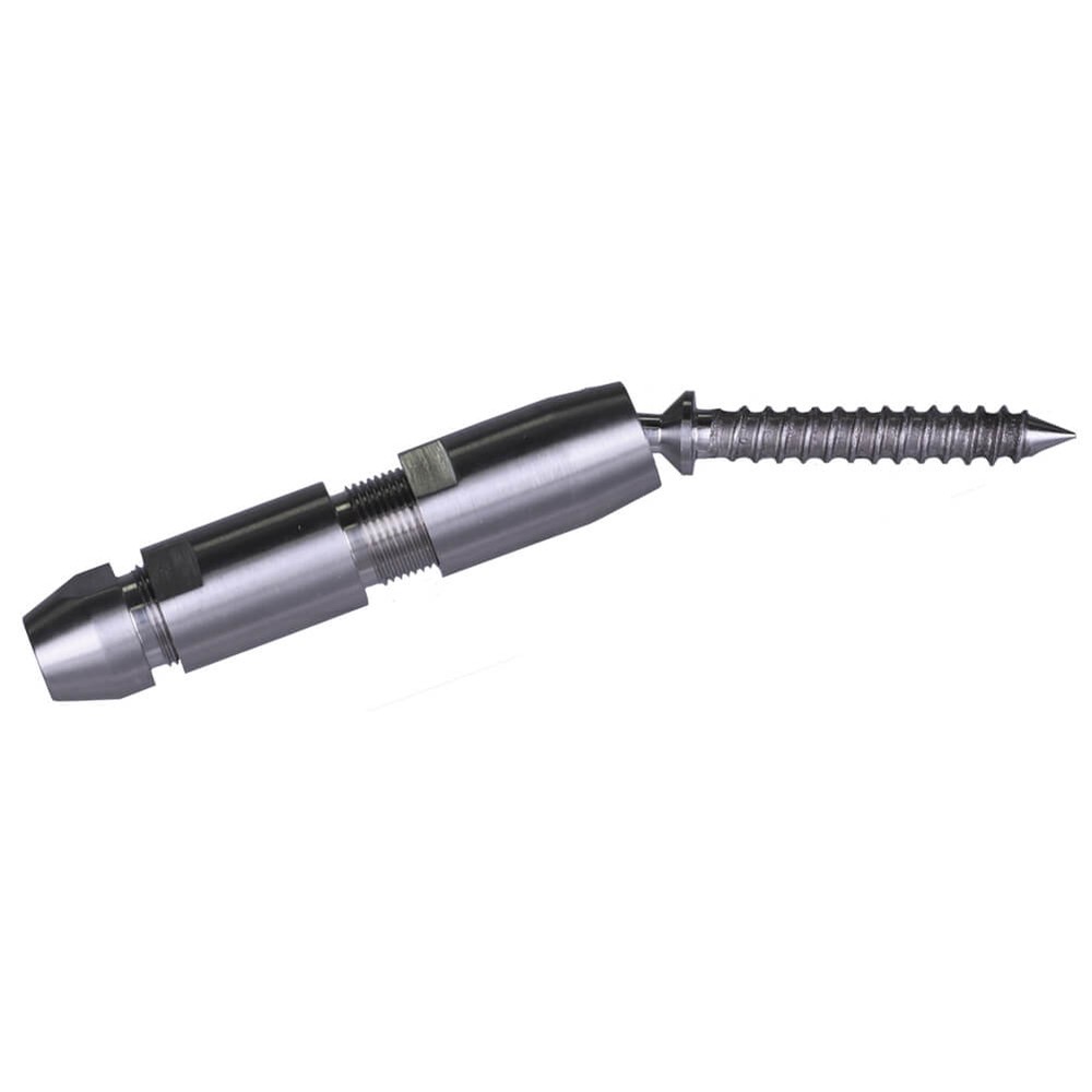 Swageless Cable Tensioner for 6mm wire. Ball socket, M8 thread for wooden posts