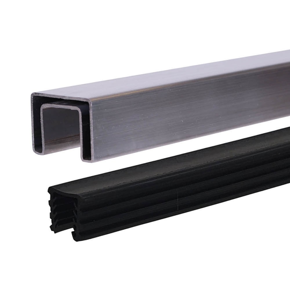 Satin 4030 Rectangular Top Rail - For 21 mm Metre Rate - Stainless 316
