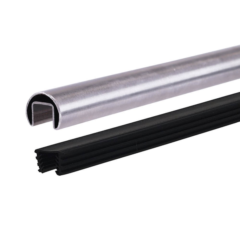 Satin 25mm Round Top Rail - For 12mm Metre Rate - Stainless 316