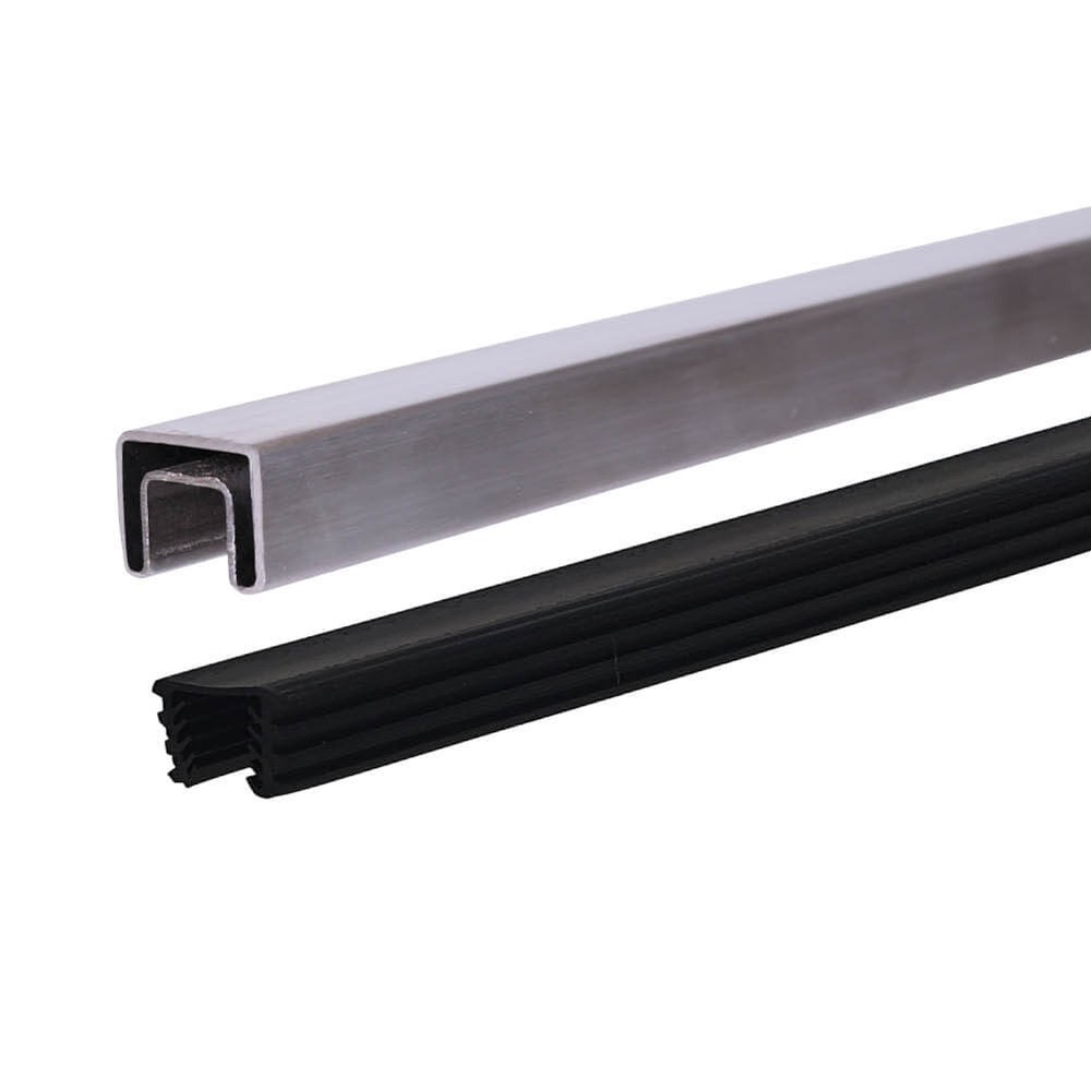 Satin 25mm Square Top Rail - For 12mm Metre Rate - Stainless 316