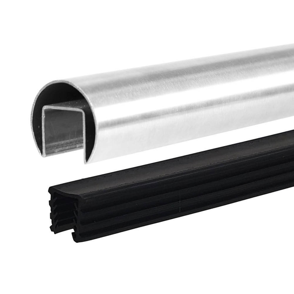 Mirror 48.3mm Round Top Rail - Suit 19mm Metre Rate - Stainless 316