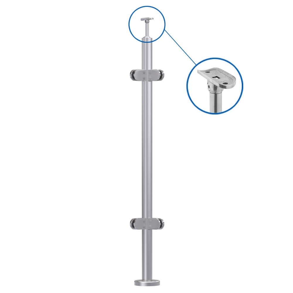 42.4mm Corner Post-Fully Assembled 316 C/W Welded Base Cover & 4 x 401 Clamps