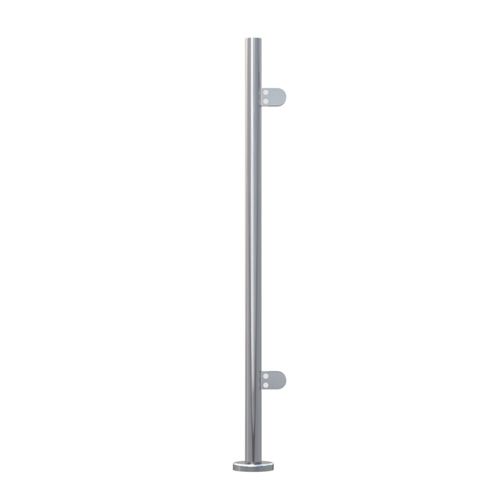 42.4mm End Rail with Welded Vase & Cover 2 x Clamps, Without Top, 1100mm High
