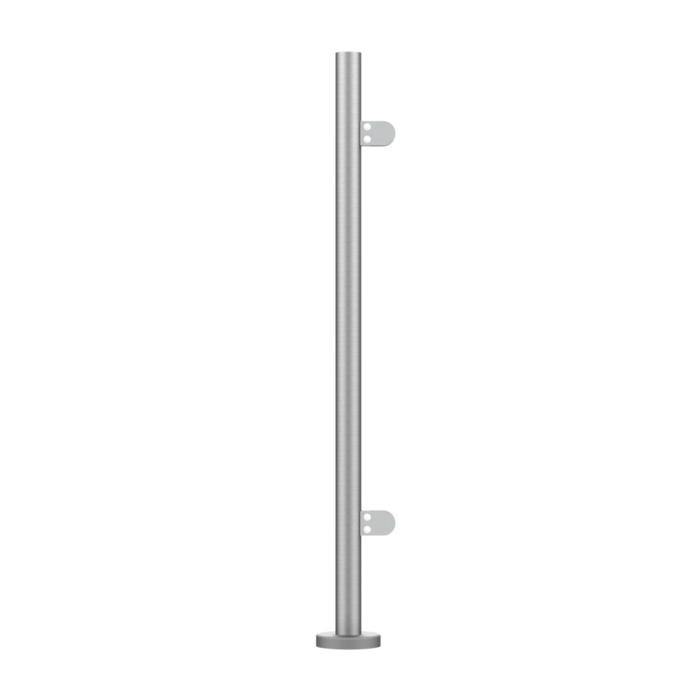 48.3mm End Rail with Welded Base & Cover 2 x Clamps, Without Top, 1100mm High
