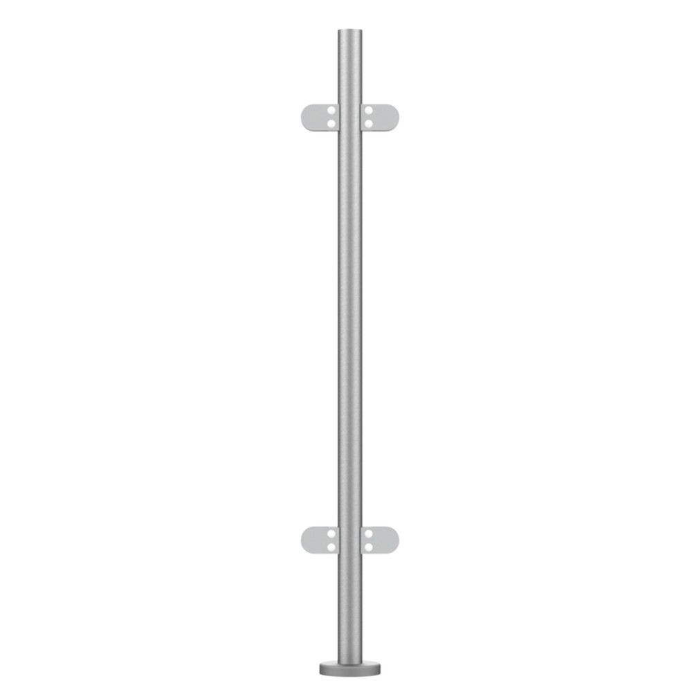 42.4mm Mid Rail with Welded Base & Cover 4 x Clamps, Without Top, 1100mm High