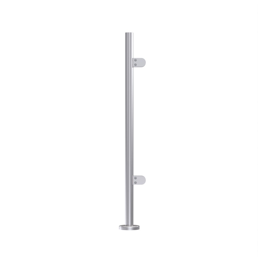 42.4mm End Post - Raised End Cap - 316 C/W Welded Base Cover & 2 x 401 Clamps