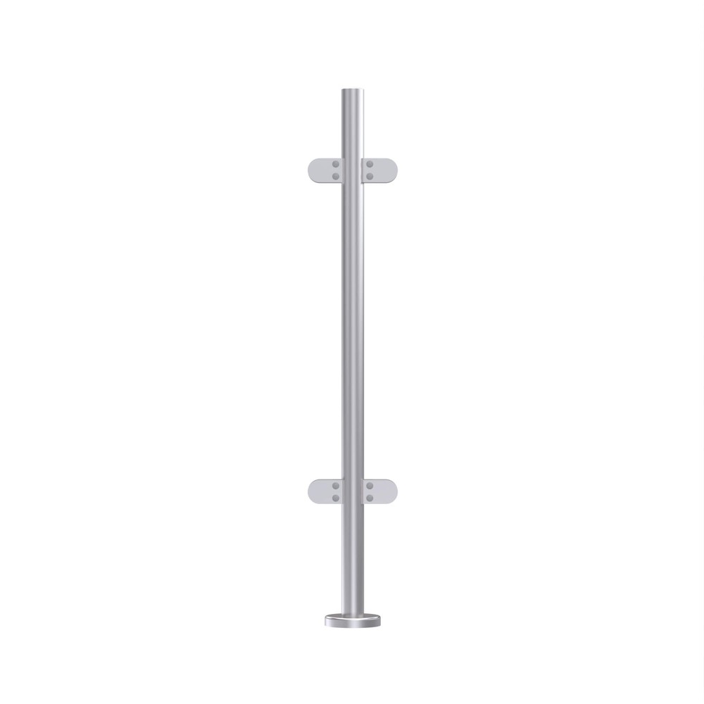 42.4mm Mid Post - Raised End Cap - 316 C/W Welded Base Cover & 4 x 401 Clamps