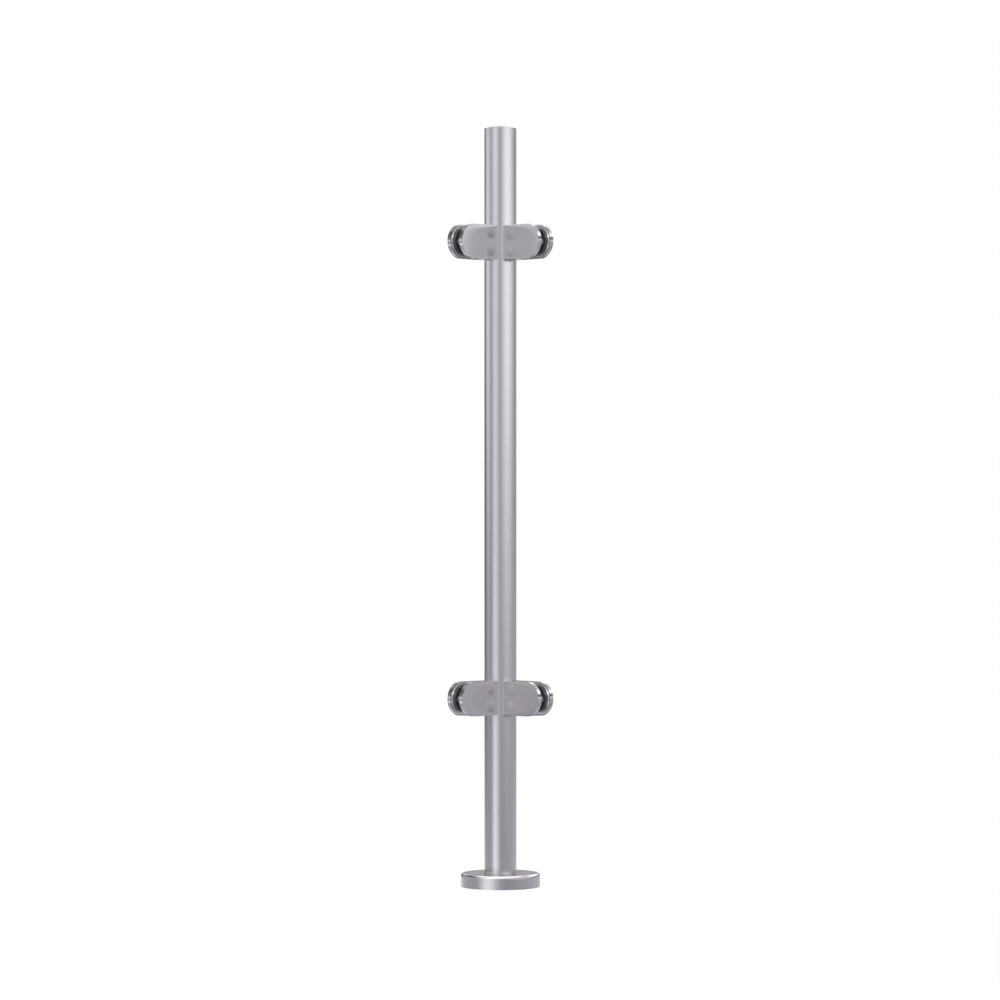 42.4mm Corner Post - Raised End Cap 316 C/W Welded Base Cover & 4 x 401 Clamps