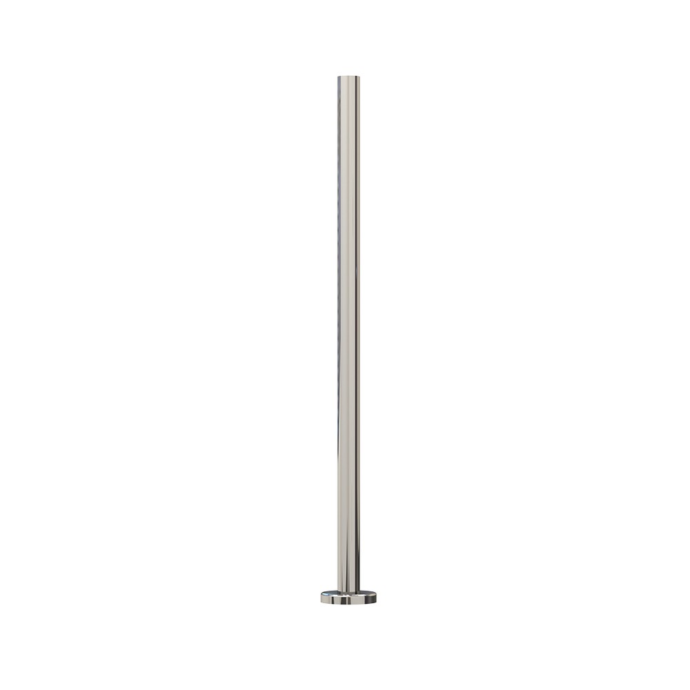 48.3mm Plain Base Plate Post 972mm Long - No Holes - Grade 316 Mirror