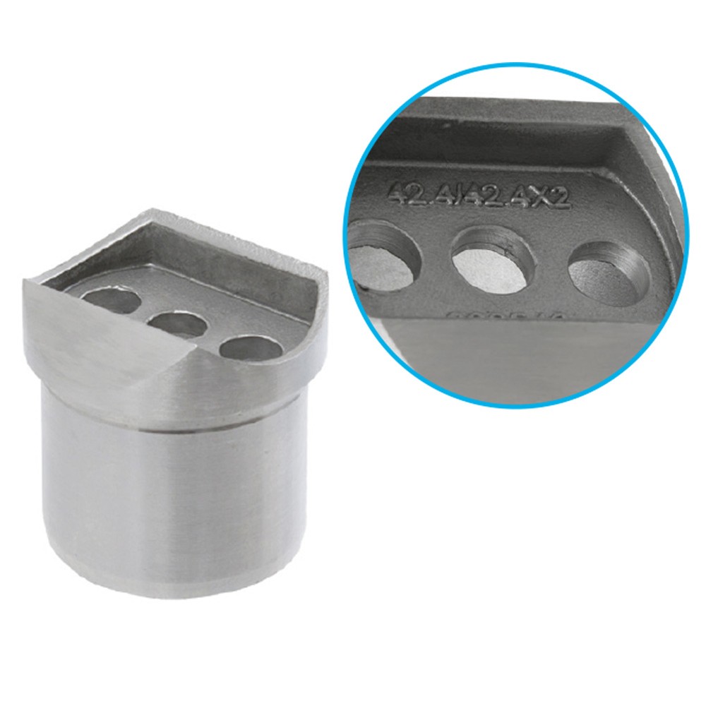 Tube Connector - With Cable Hole For 42.4mm Tube - S/S 316