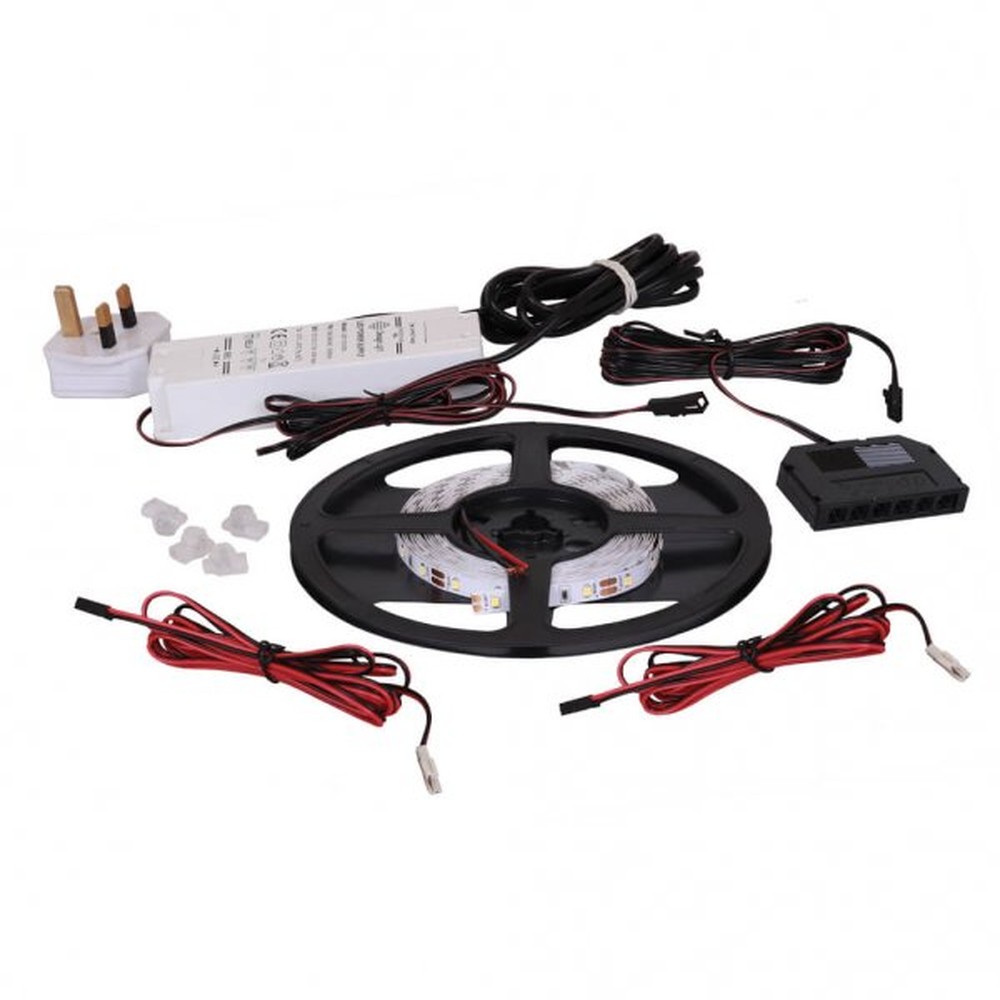 White Tape 5m 12v 6.0w 60LED/m IP20 with LED Driver (800lm)