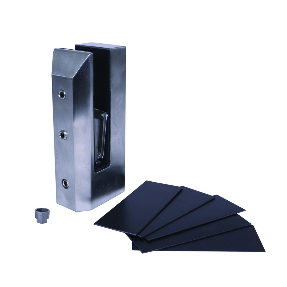 Glass Spigot Side Fix Tilt Adjustable 10 to 17.52mm Glass Duplex 2205 Satin