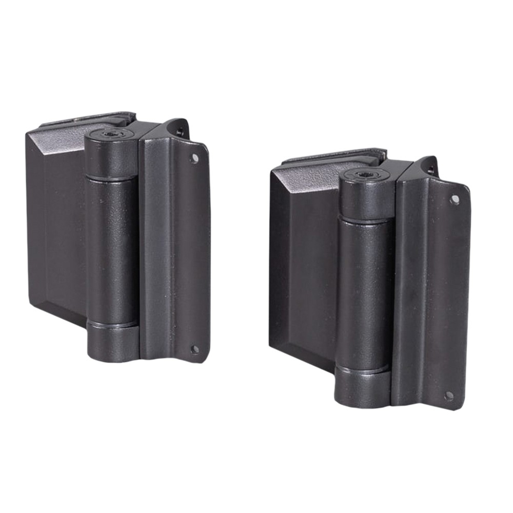 Pair Soft Close Hinges - Glass to Round Post - 2205 Duplex - Black Finish