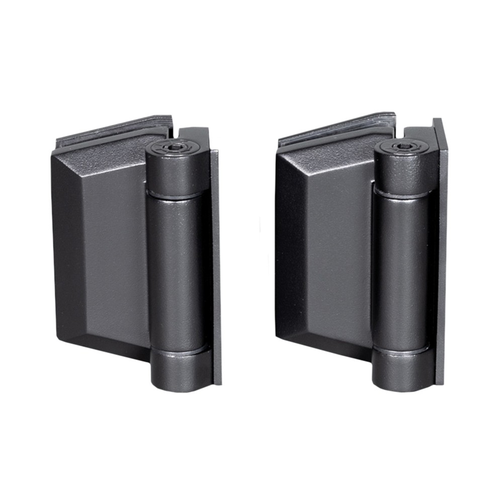 Pair Soft Close Hinges - Glass to Wall - 2205 Duplex - Black Finish