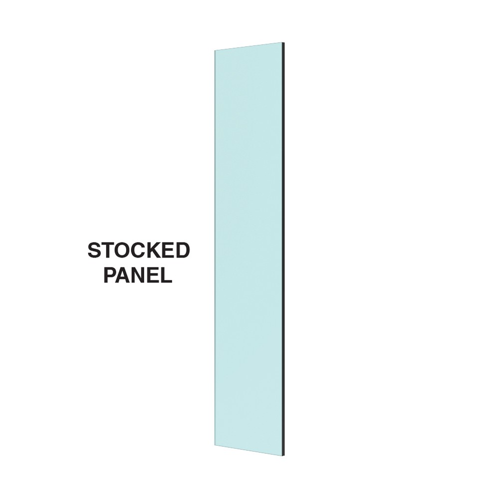 10mm Clear Float Toughened Glass Panel 200 x 1024mm with dubbed corners