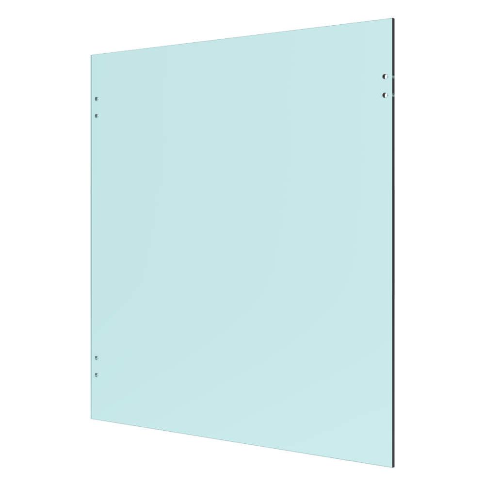 10mm Clear Float Toughened Glass Panel 1000 x 1024mm Post Gate Panel with holes - F H Brundle