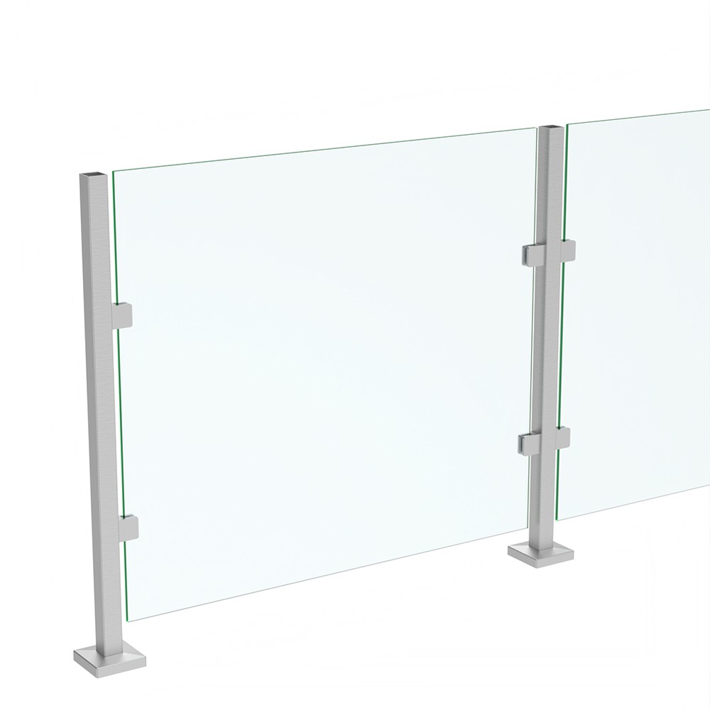 Contemplation Bolt down 40mm sq. Posts Includes 10mm Glass - 316 Satin Polish
