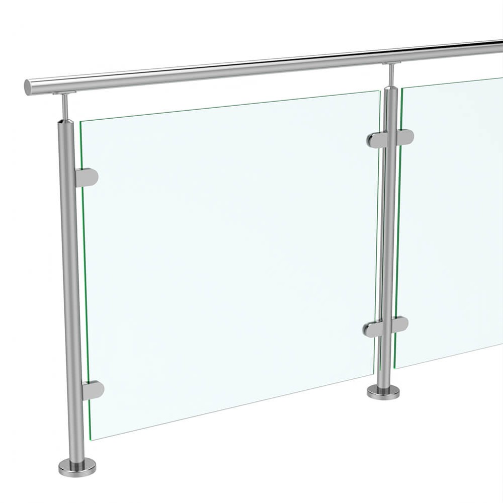 Timeless Boltdown 42.4mm Post & Handrail Includes 10mm Glass - 316 Mirror Polish