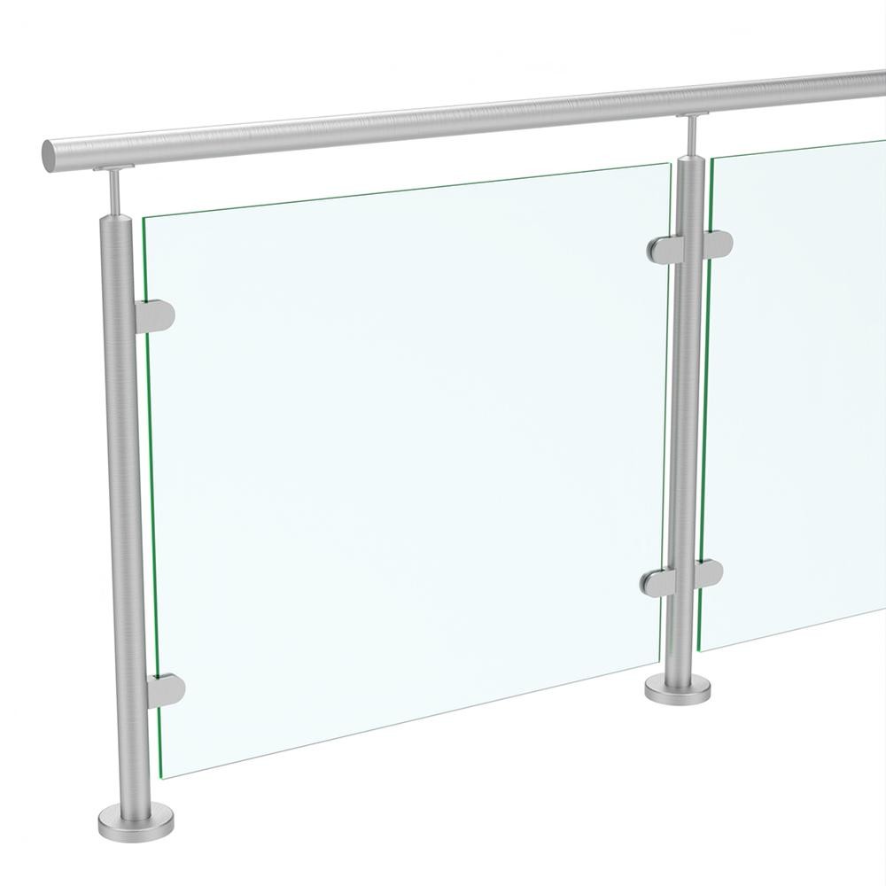 Timeless Boltdown 42.4mm Post & Handrail Includes 10mm Glass 316 Satin Polish