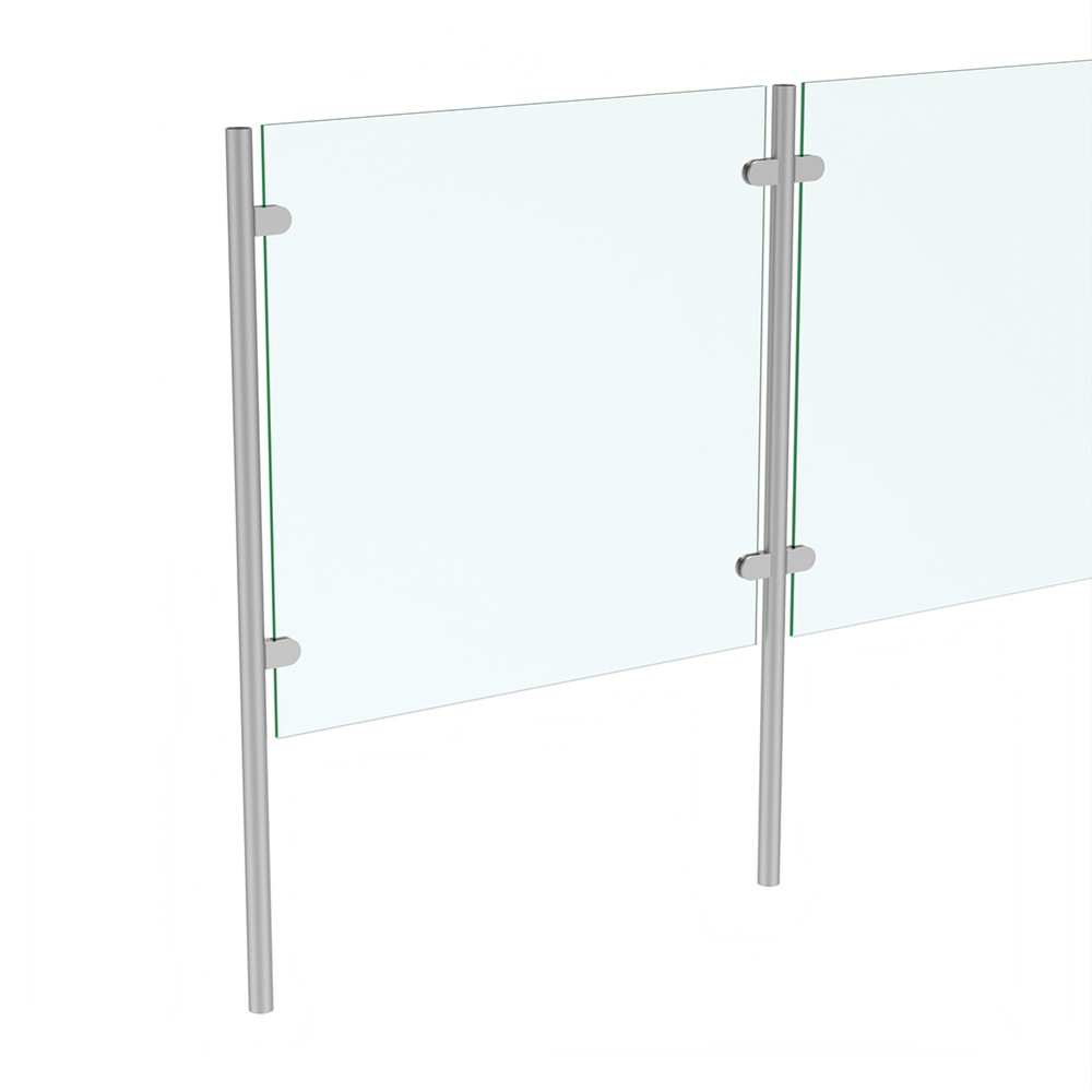 Contemplation Concrete in 42.4mm Post & Handrail-Includes 10mm Glass - 316 Satin