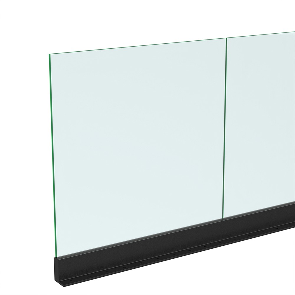 Black Base Pro-F Channel and Gasket - Includes 15mm Glass