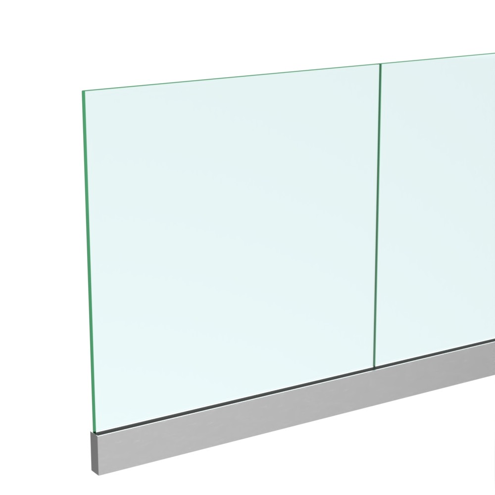 Frameless Glass Balustrade - Aluminium Slim Channel & 17.5mm Glass - Per Metre