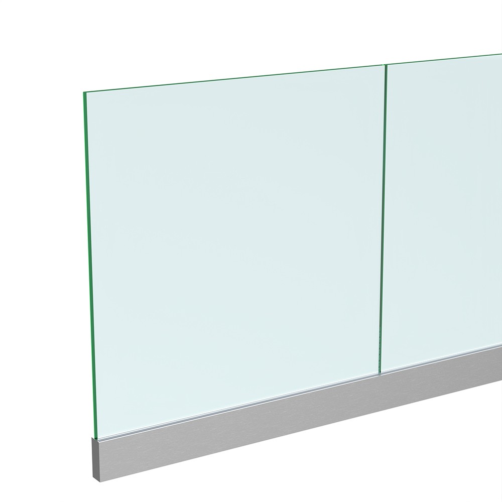 Frameless Glass Balustrade - Aluminium Slim Channel & 19mm Glass - Per Metre