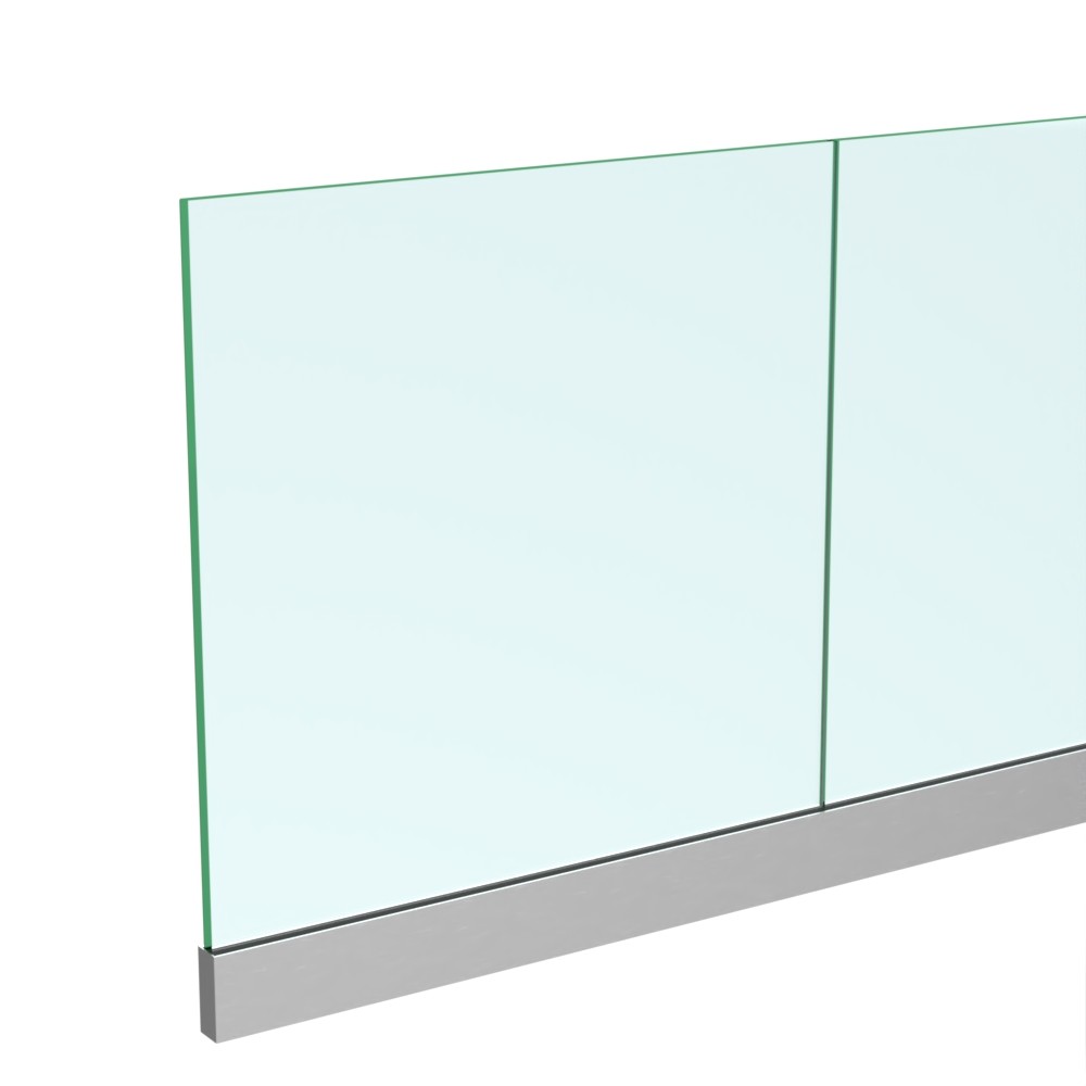 Frameless Glass Balustrade - Aluminium Slim Channel & 21.5mm Glass - Per Metre