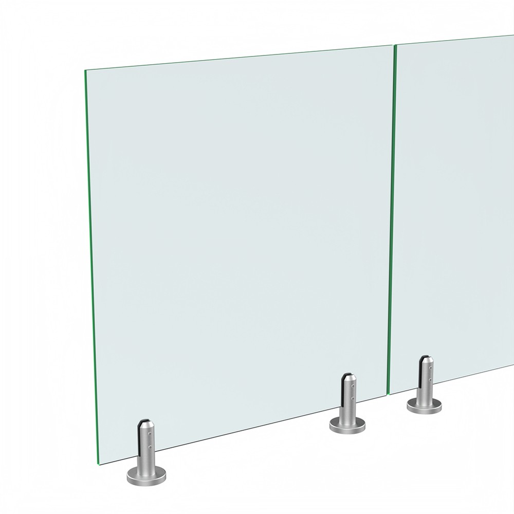 Base Fix Round Spigot Duplex 2205 Satin Includes 12mm Glass
