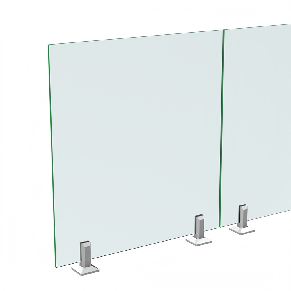 Base Fix Square Spigot Duplex 2205 Satin Includes 12mm Glass