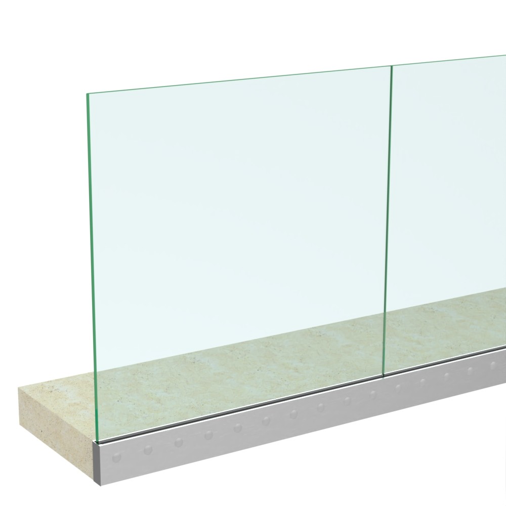 Anodised Side Slim Channel and Gasket - Includes 15mm Glass