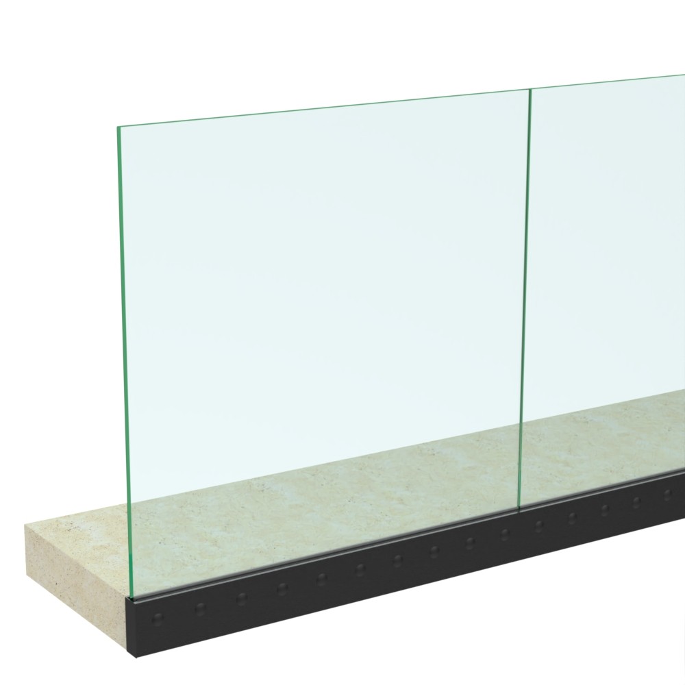 Black Side Slim Channel and Gasket - Includes 15mm Glass