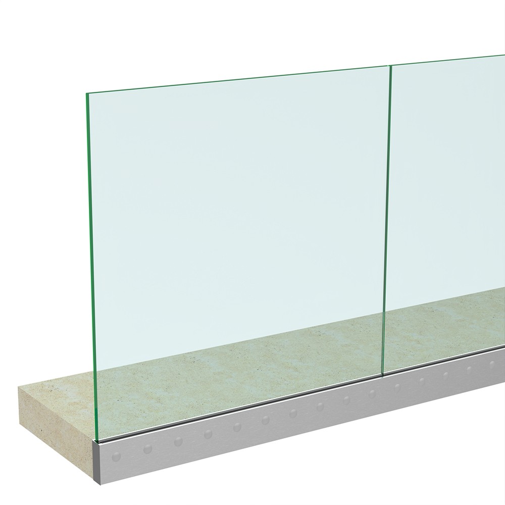 Anodised Side Slim Channel and Gasket - Includes 17.5mm Glass