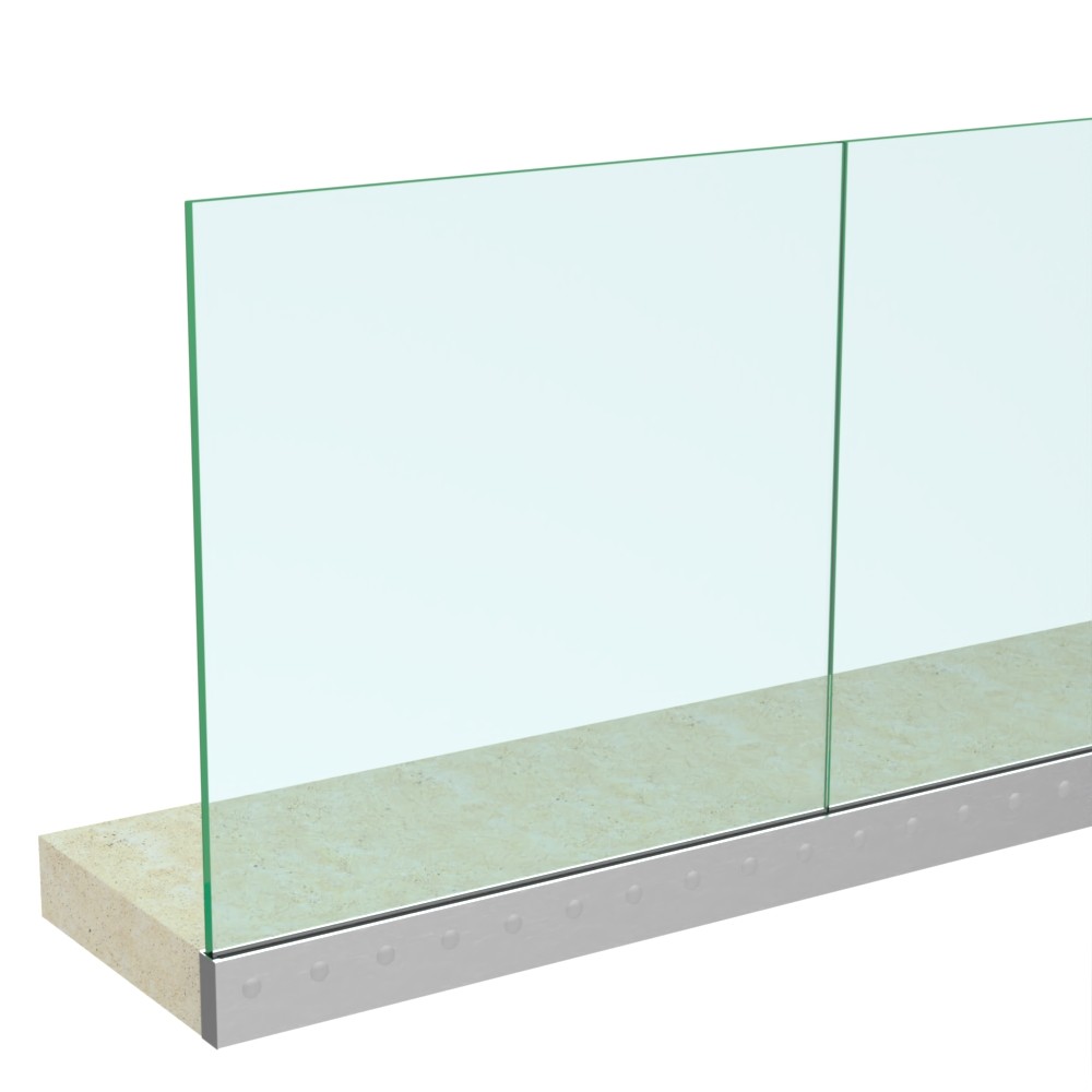 Anodised Side Slim Channel and Gasket - Includes 19mm Glass