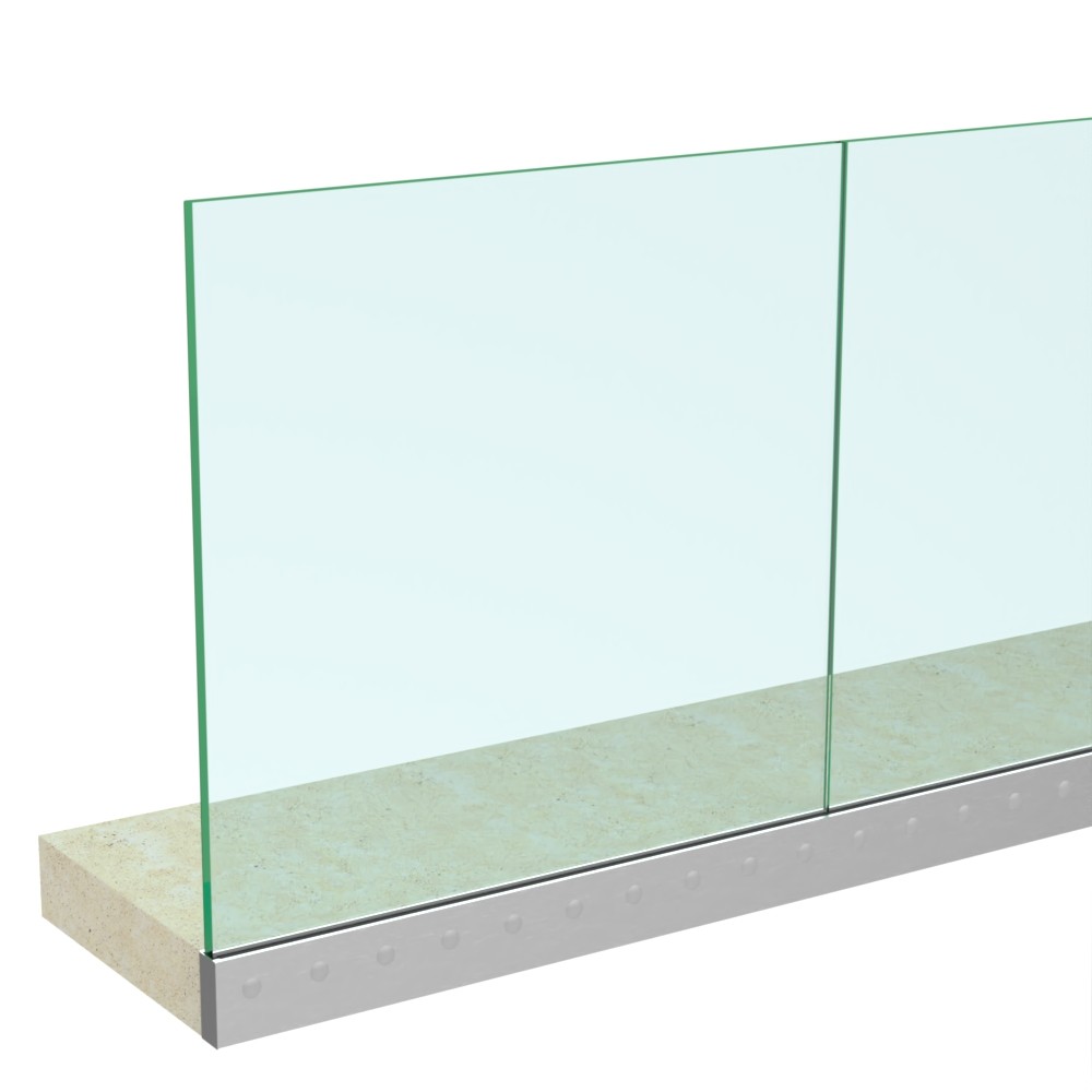 Anodised Side Slim Channel and Gasket - Includes 21.5mm Glass