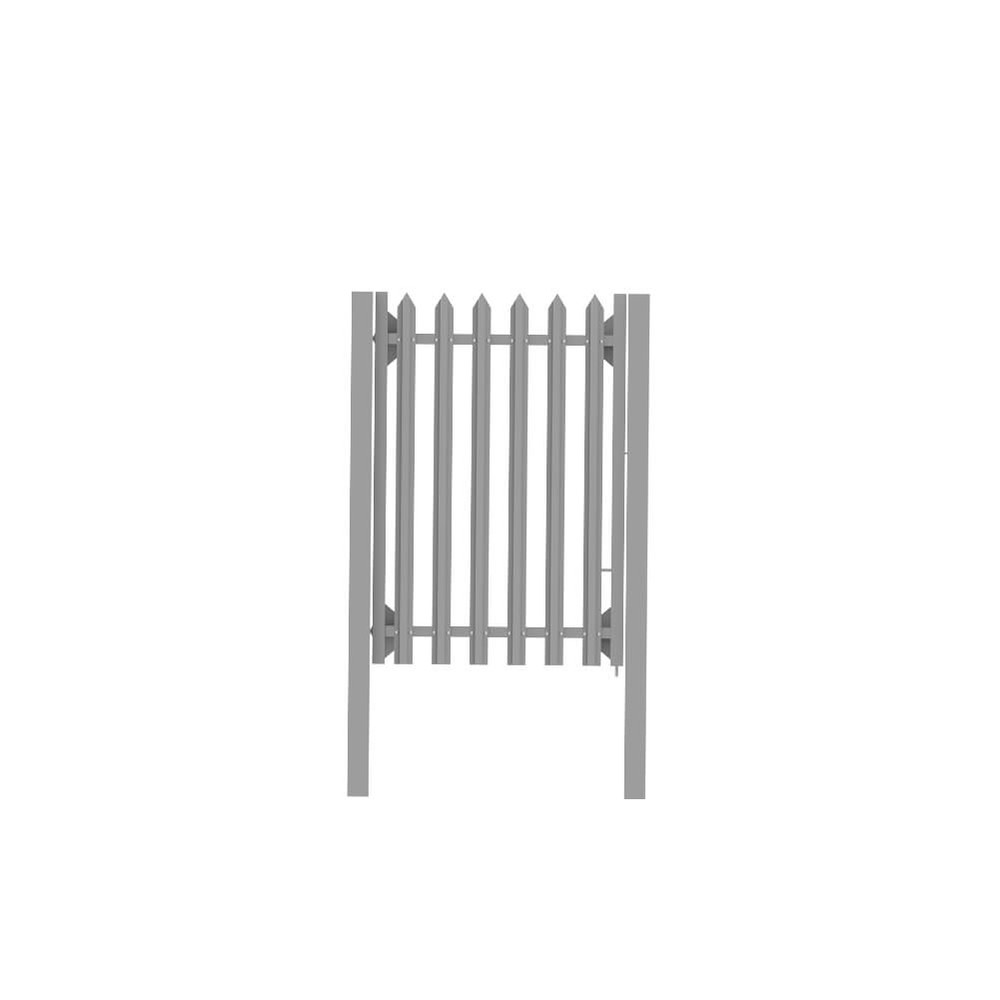 Grey GRP Single Leaf Gate 1.8m H x 1.2m Concrete-in c/w Posts & Fittings
