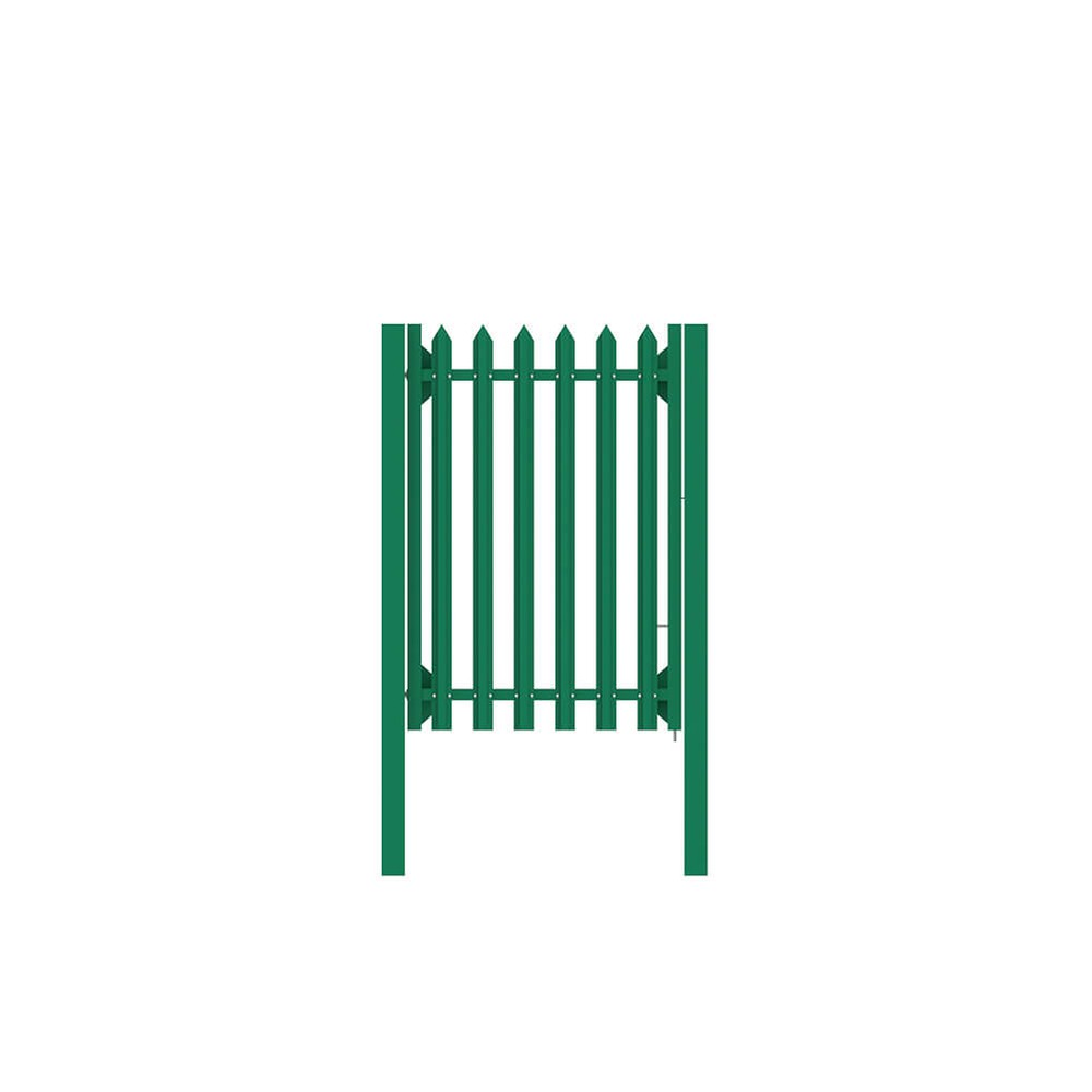 Green GRP Single Leaf Gate 1.8m H x 1.2m Concrete-in c/w Posts & Fittings