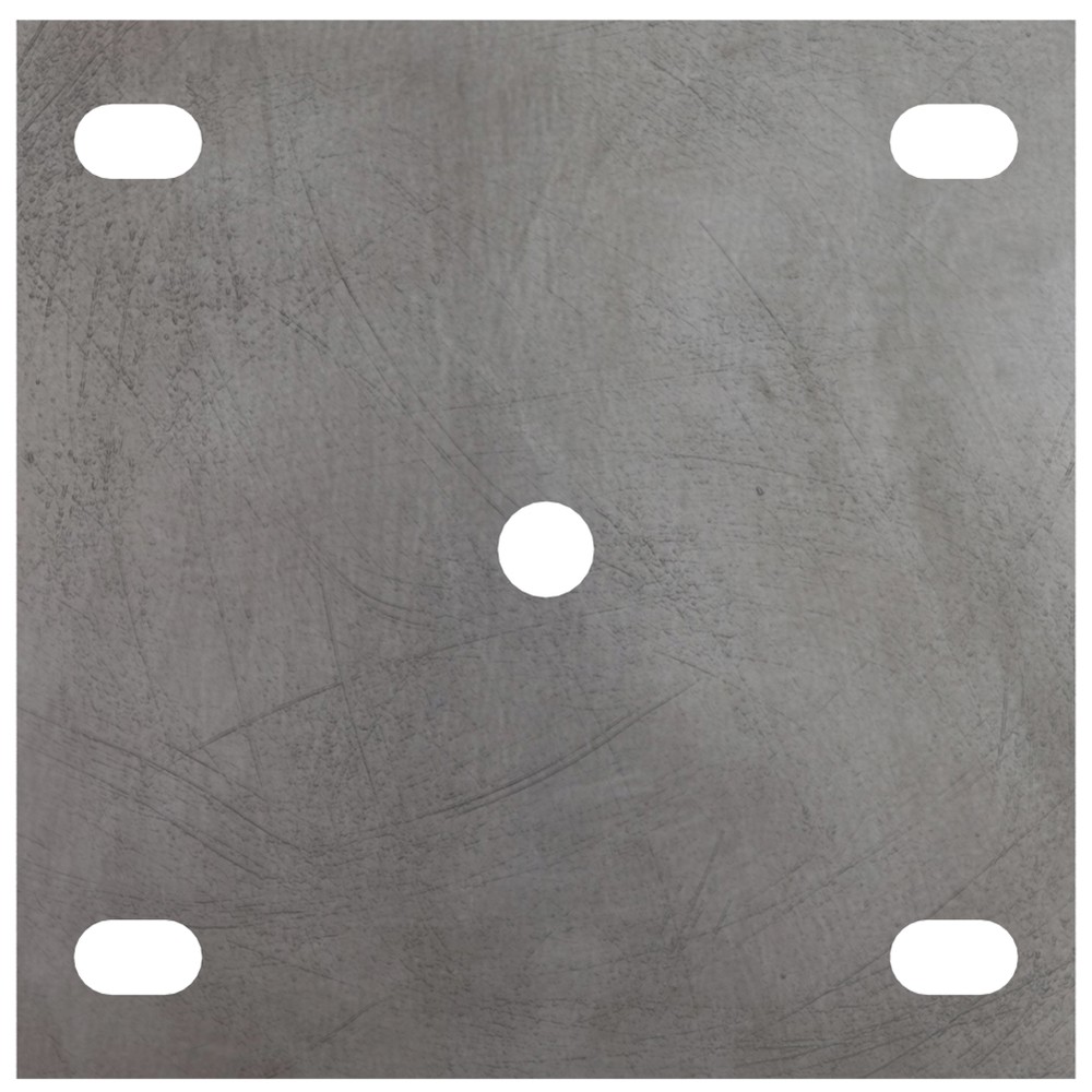 Mild Steel S275 Square Base Plate 250 x 250 x 10mm, 18 - 28mm Slots
