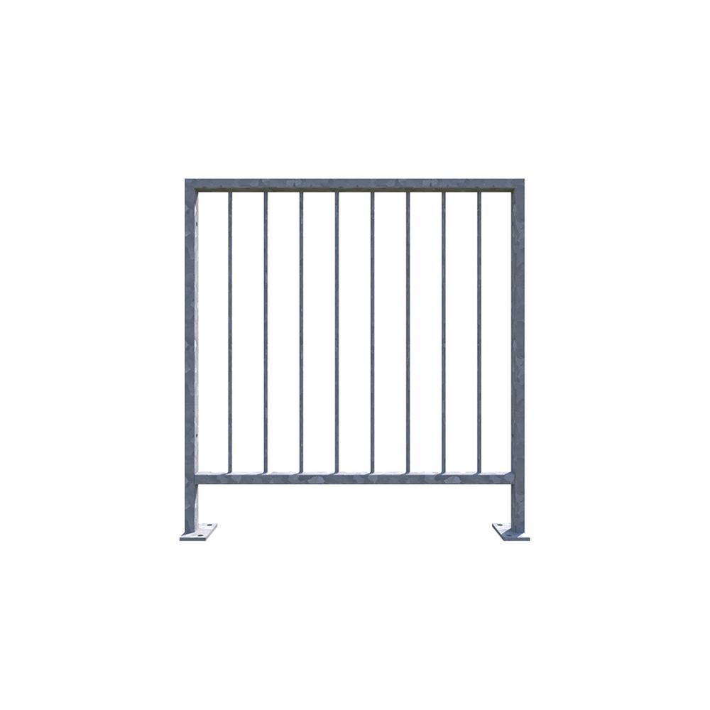 Pedestrian Barrier - 1m Long Panel With Base Plate - Bolt Down - F H Brundle