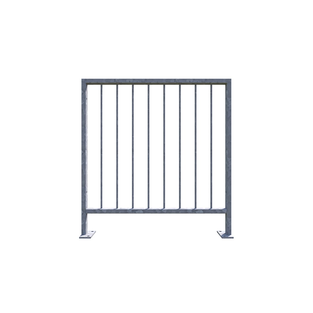 Pedestrian Barrier - 1m Long Panel With Base Plate - Bolt Down