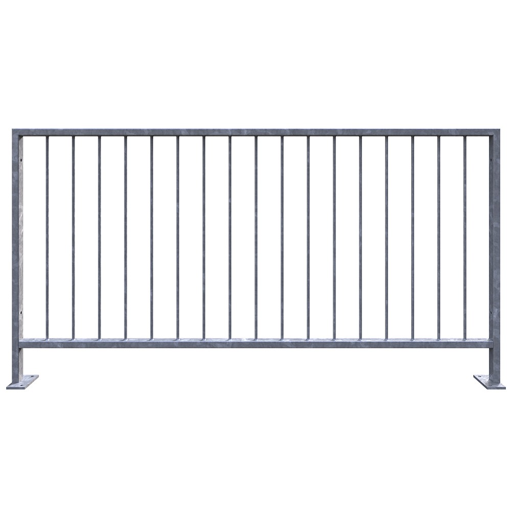 Pedestrian Barrier - 12mm Bar Pattern 1 With Base Plate 150mm x 75mm